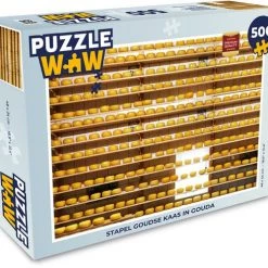 PuzzleWow Puzzel Kaas - Gouda - Plank - Legpuzzel - Puzzel 500 Stukjes - Sinterklaas Cadeautjes - Sinterklaas Voor Grote Kinderen