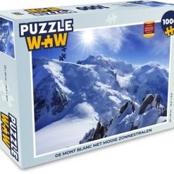 PuzzleWow Puzzel De Mont Blanc Met Zonnestralen - Legpuzzel - Puzzel 1000 Stukjes Volwassenen - Sinterklaas Cadeautjes - Sinterklaas Voor Grote Kinderen
