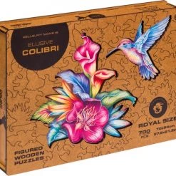UNIDRAGON Houten Puzzel Dier - Ongrijpbare Kolibri - 700 Stukjes - Royal Size 70x54 Cm -Puzzels Verkoopwinkel 550x500 2