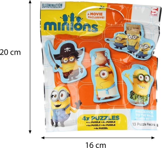 Merkloos Despicable Me Minions Badpuzzel 4 Stuks – 16x20x2cm | Verschrikkelijke Ikke Puzzel | Vloerpuzzel Voor In De Badkamer | Bad Speelgoed 5 Merkloos Despicable Me Minions Badpuzzel 4 Stuks – 16x20x2cm | Verschrikkelijke Ikke Puzzel | Vloerpuzzel Voor In De Badkamer | Bad Speelgoed - Afbeelding 3