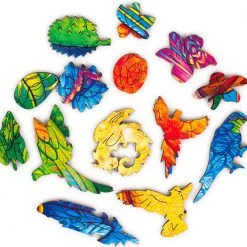 UNIDRAGON Houten Puzzel Dier - Speelse Papegaaien - 193 Stukjes - Medium 44x25 Cm -Puzzels Verkoopwinkel 550x525 1