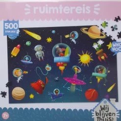 Wij Blijven Thuis Puzzel - Blijf Thuis Puzzel - Kinderpuzzel - 500 Stukjes - Familiespel - Familiepuzzel