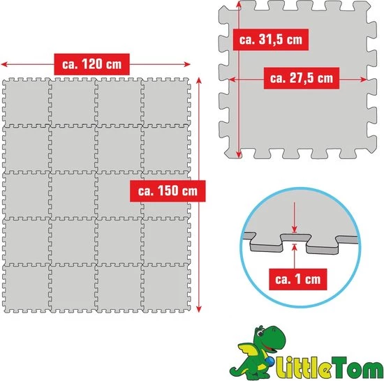 LittleTom 20 Delige Puzzelmat Voor Baby's En Kinderen - 30x30 Puzzel Speelmat EVA Kruipmat 9 LittleTom 20 Delige Puzzelmat Voor Baby's En Kinderen - 30x30 Puzzel Speelmat EVA Kruipmat - Afbeelding 7