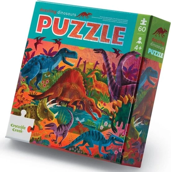 Crocodile Creek Foil Puzzel Dazzling Dinos - 60 Stukjes 7 Crocodile Creek Foil Puzzel Dazzling Dinos - 60 Stukjes - Afbeelding 5