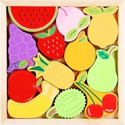 4yourkids Houten Speelgoed 3D Puzzel - Fruit - Blok Puzzel - Vroege Educatieve Ontwikkeling - Jongens En Meisjes - Kinderen - 3 Jaar - Gift - Cadeau