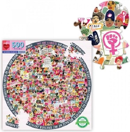 Puzzel EeBoo -Woman March! (500 Rond) 5 Puzzel EeBoo -Woman March! (500 Rond) - Afbeelding 3