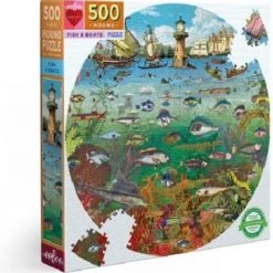 EeBee Eeboo Puzzel Fish And Boat (500) Rond