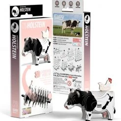 Eugy 3D Model: BOERDERIJDIER / HOLSTEIN Friese Koe 8,5x5x6,8cm, In Karton, In Box, 6+