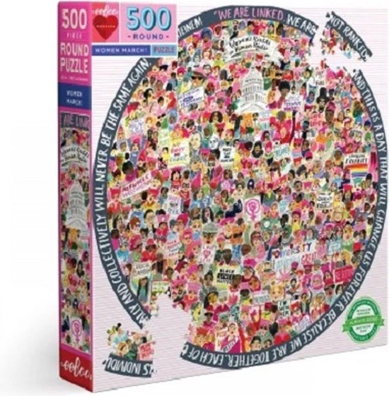 Puzzel EeBoo -Woman March! (500 Rond) 3 Puzzel EeBoo -Woman March! (500 Rond)