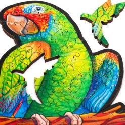 UNIDRAGON Houten Puzzel Dier - Speelse Papegaaien - 193 Stukjes - Medium 44x25 Cm -Puzzels Verkoopwinkel 550x562