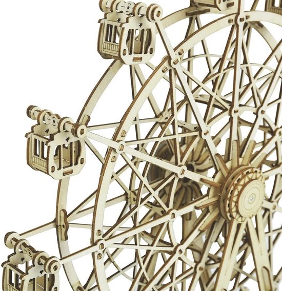 Amerce Houten 3D Puzzel - Reuzenrad – Draaibaar - Muziekdoos – Bruin 10 Amerce Houten 3D Puzzel - Reuzenrad – Draaibaar - Muziekdoos – Bruin - Afbeelding 8