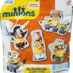 Merkloos Despicable Me Minions Badpuzzel 4 Stuks – 16x20x2cm | Verschrikkelijke Ikke Puzzel | Vloerpuzzel Voor In De Badkamer | Bad Speelgoed