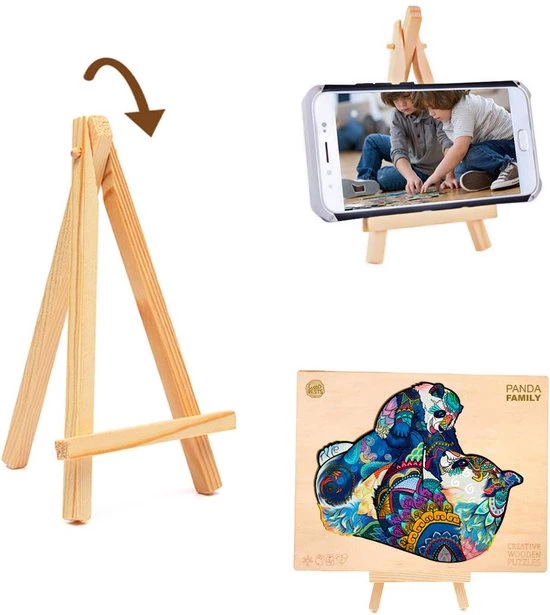 Brickkies®, Panda Familie, Panda Family, Jigsaw Puzzle, Houten Puzzel, A3, Maat L, 38 X 33 Cm, 292 Stukjes 5 Brickkies®, Panda Familie, Panda Family, Jigsaw Puzzle, Houten Puzzel, A3, Maat L, 38 X 33 Cm, 292 Stukjes - Afbeelding 3