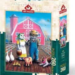 Art Puzzle Feline Farming Don Roth 260 XXL Puzzel Met Grote Stukken Vooor Volwassenen
