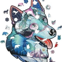 Wood Trick Dappere Husky - Houten Vormpuzzel -Puzzels Verkoopwinkel 550x633