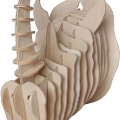 Merkloos Bouwpakket 3D Puzzel Neushoorn Hoofd - FSC Hout Educatief