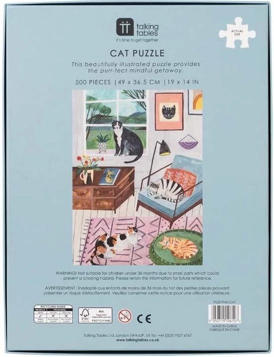 Katten Puzzel 500 Stukken - Talking Tables 6 Katten Puzzel 500 Stukken - Talking Tables - Afbeelding 4