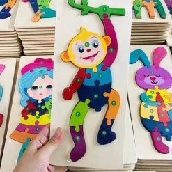 YUMI 2 Houten Kinderpuzzel/Aap 10 Stukjes-Dino 11 Stukjes/Educatief Speelgoed/Hout Milieu/Jigsaw Puzzle -Puzzels Verkoopwinkel 550x732 4