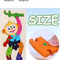 YUMI 2 Houten Kinderpuzzel/Aap 10 Stukjes-Dino 11 Stukjes/Educatief Speelgoed/Hout Milieu/Jigsaw Puzzle -Puzzels Verkoopwinkel 550x745 1