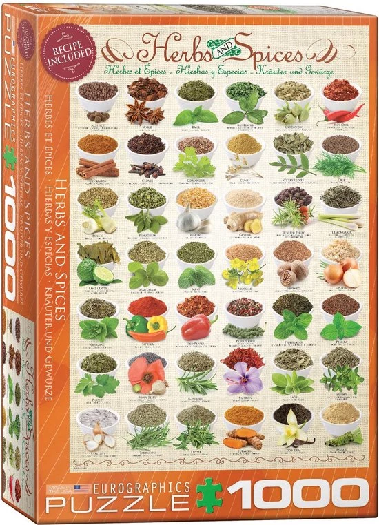 Eurographics Puzzel Herbs And Spices - 1000 Stukjes 3 Eurographics Puzzel Herbs And Spices - 1000 Stukjes