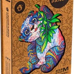 UNIDRAGON Houten Puzzel Dier - Serieuze Panda - 215 Stukjes - Medium 25x33 Cm -Puzzels Verkoopwinkel 550x828 1